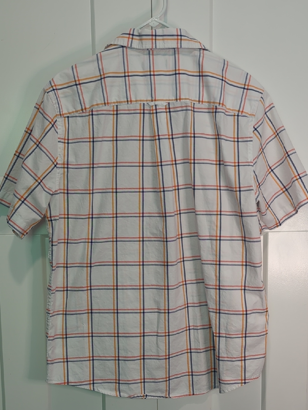 Chaps Men's White Plaid Short-Sleeve Button-Up Shirt Size L - Picture 2 of 6